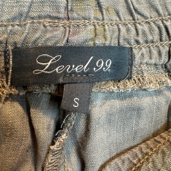 Level 99 Linen blend floral print Pants tapered Leg Utility Jogger, sz S - Picture 2 of 6